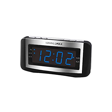 HX-117CR Alarm Clock Radio, PLL AM/FM Radio, Blue LED 1.2 Inches Display, Dual Alarms