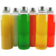 Pack 2 of Glass Water Bottles With Caps: Clear, 6 Pack, 18 Oz