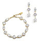 Gold Zirconia Crystal Wedding Bracelet