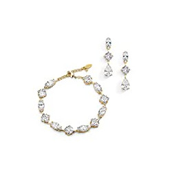 Gold Zirconia Crystal Wedding Bracelet