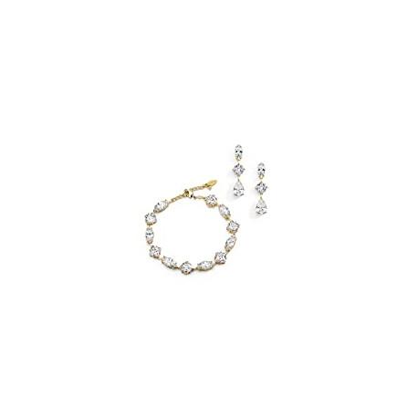 Gold Zirconia Crystal Wedding Bracelet