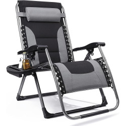 Luxspire Zero Gravity Chair XL, Padded Oversized Outdoor Lounge Recliner, Folding Adjustable Camping Chair, Patio Beach B