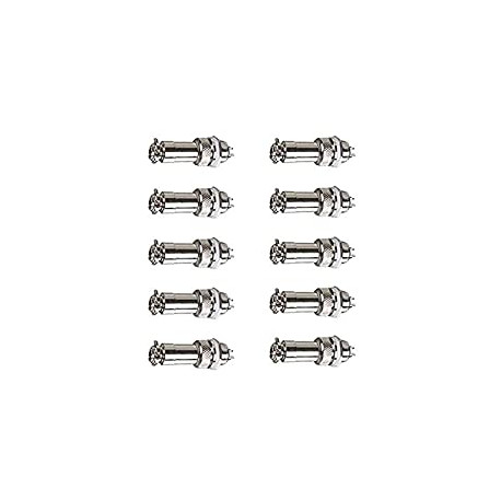 10 Pairs 12mm Thread 4 Pins Male Female Panel Metal Aviation Wire Connector