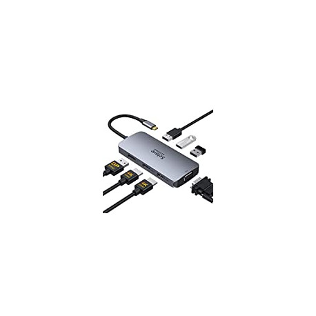 USB C to Dual HDMI Adapter,7 in 1 USB C Docking