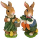 Bunny Hop Lane Mother and Father Rabbit Statues, Full Color