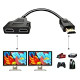 HDMI Splitter Adapter Cable - HDMI Splitter 1 in 2 Out