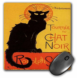 LLC 8 x 8 x 0.25 Inches Mouse Pad, Le Chat Noir Cat