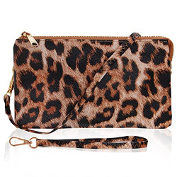 Vegan Leather Wristlet Clutch or Small Purse Crossbody Bag