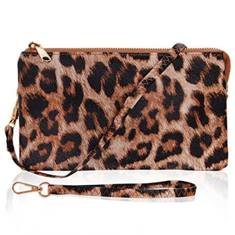 Vegan Leather Wristlet Clutch or Small Purse Crossbody Bag