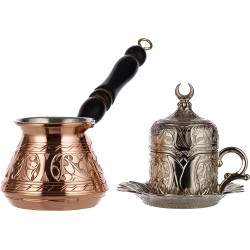 6 Pcs Turkish Greek Coffee Set for 1