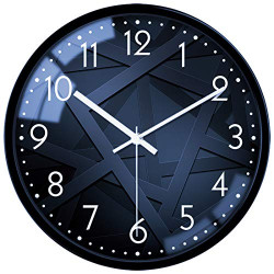 Black Glass Wall Clock 12 Inch