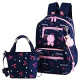 3Pcs Heart Printing Backpack Sets Bowknot Primary Schoolbag