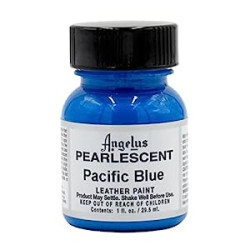 Pearlescent Leather Paint, Pacific Blue, 1oz