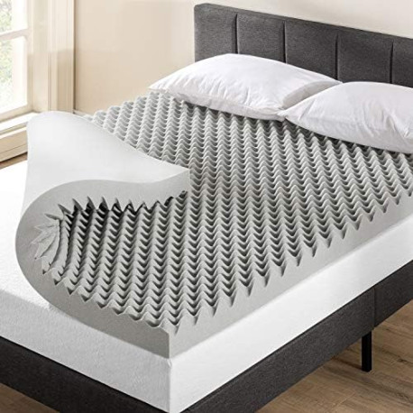4 Inch Egg Crate Memory Foam Mattress Topper with Infusion, Twin