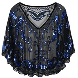 Women's 1920s Sequin Shawls Sparkly Flapper