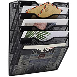 5 Tier Wall File Holder Hanging Mail Organizer