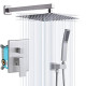Shower System，Luxury Rain Mixer Shower Combo Set Wall Mounted Rainfall Shower Head System，12 Inch
