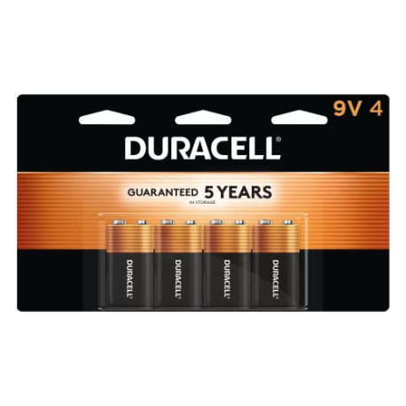 Duracell Coppertop 9V Battery, 4 Count Pack