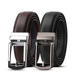 Set of 2 Leather Ratchet Dress Belt