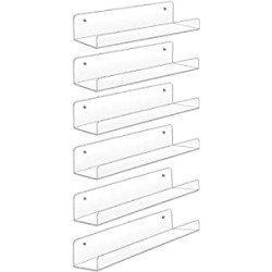 Acrylic Shelves,6 Pack 15 Inch Floating Wall Mounted Shelves