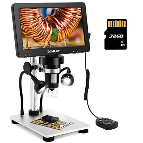 DM9 7" LCD Digital Microscope 1200X, 1080P Video Coin Microscope