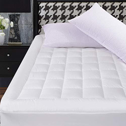Queen Size Mattress Pad Cover Breathable Top Pillow Top
