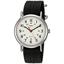 38mm Cream/Black Nylon Slip-Thru Strap Watch
