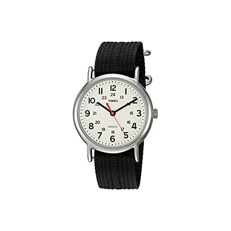 38mm Cream/Black Nylon Slip-Thru Strap Watch