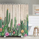 Southwest Plant Tropical Desert Style Shower Curtain Set 72Wx72H Inch