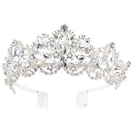 Silver Tiara and Crowns for Women Rhinestone Queen