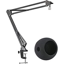 Mic Stand with Foam Windscreen For Blue Snowball