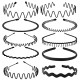 10 Pack Metal Headband Unisex Spring Wavy Hair Hoop Men Women