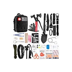 142 Pcs Survival Kit and First Aid Kit, Professional Emergency Kits Survival Gear and Equipment
