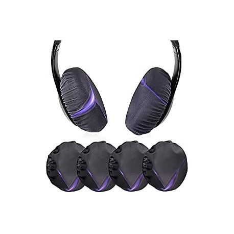 2 Pairs Flex Fabric Earpad Covers/Stretchable and Washable Sanitary Earcup Protectors