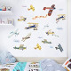 Aircrafts Theme Boys Bedroom Wall Decoration (Airplane, 9.8" X 18" X4Pcs)