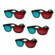 Red and Cyan 5 Pairs - Anaglyph 3D Glasses