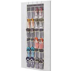 Over The Door Hanging Shoe Organizer 24 Mesh Pockets Hanging