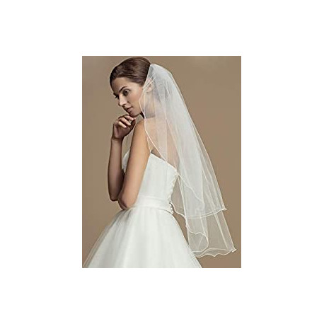 2 Tiers Wedding Veil Elbow Length Short Bride Hair Accessoies Bridal Tulle