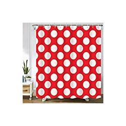 Red and White Polka Dots Shower Curtain
