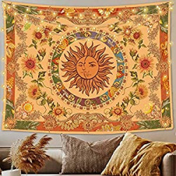 Tapestries for Bedroom Dorm Living Room (Orange, 36'' × 48'')
