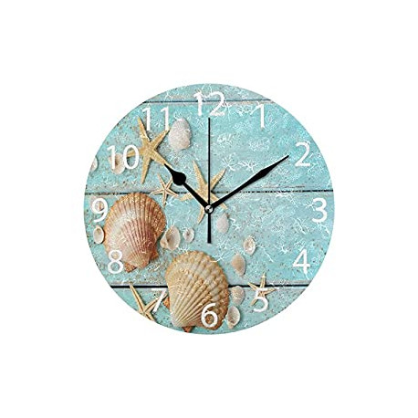 Vintage Marine Seashells Round Wall Clock