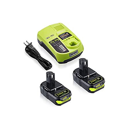 2Pack 3.0Ah P108 P102 Replacement for Ryobi Battery 18V Lithium + P117 Charger