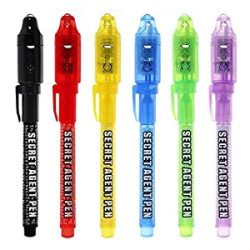 UV Light Magic Marker for Secret Message and Kids Halloween Goodies Bags Toy (6pcs)