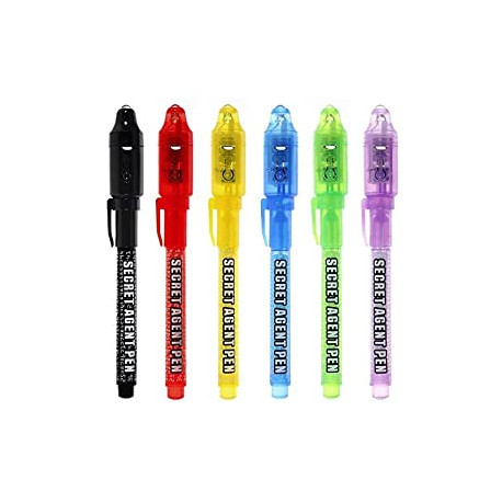UV Light Magic Marker for Secret Message and Kids Halloween Goodies Bags Toy (6pcs)