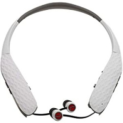 Bluetooth Neckband Earbud Headphones - White/Gray, Standard