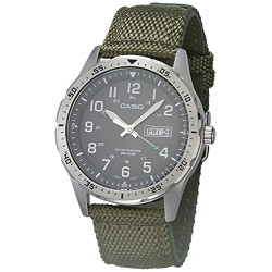 Casio Men's Solar Powered Stainless Steel Quartz Cloth Strap