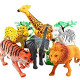 8 Inch Jumbo Jungle Animal Toy Set(12 Piece)