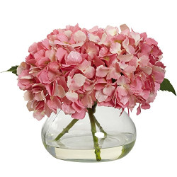 Blooming Hydrangea with Vase, Pink