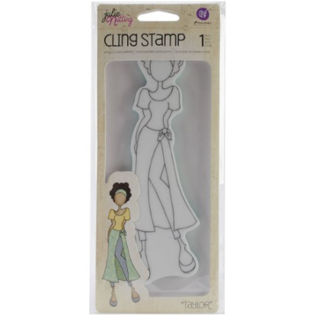 Mixed Media Doll Cling Rubber Stamps, Taylor with Wrap Skirt
