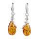 Sterling Silver and Baltic Honey Amber Earrings Eleanor